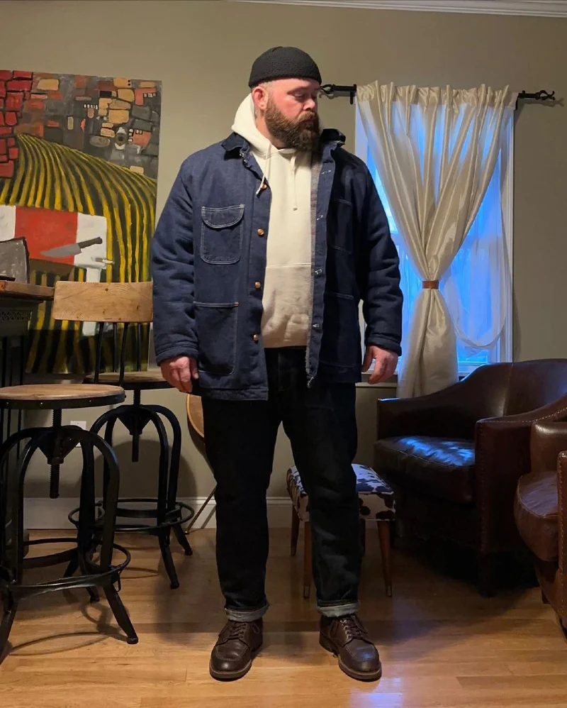 Dark Denim Jacket and Hoodie