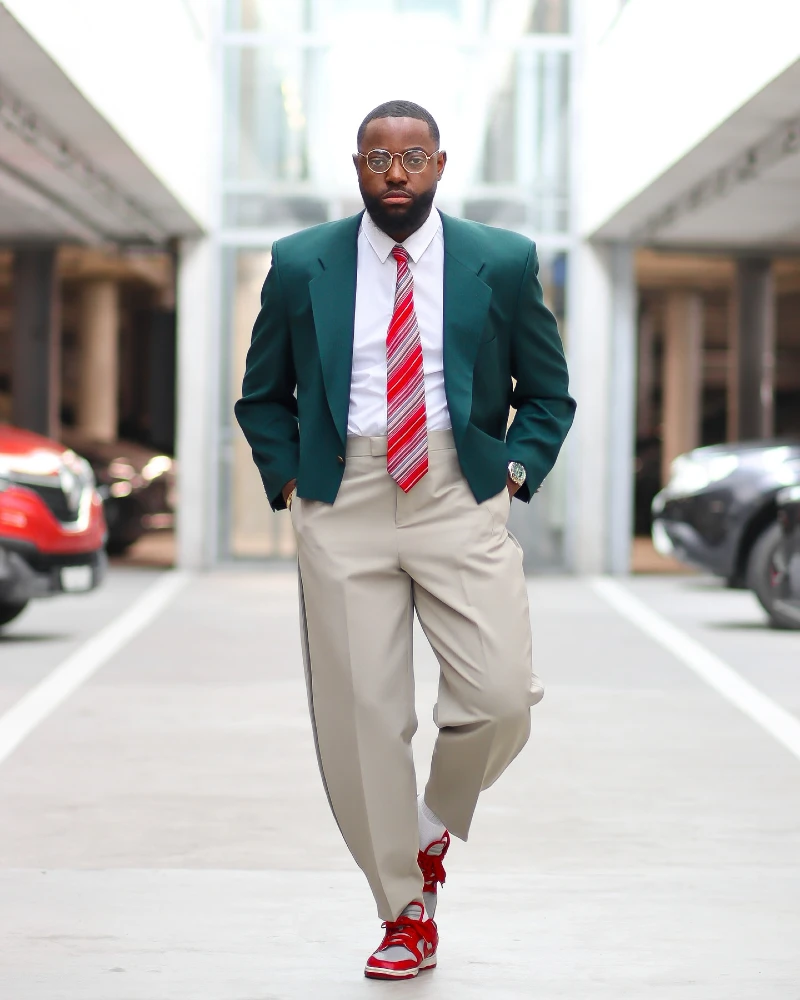 Dark Green Blazer and Dress Pants