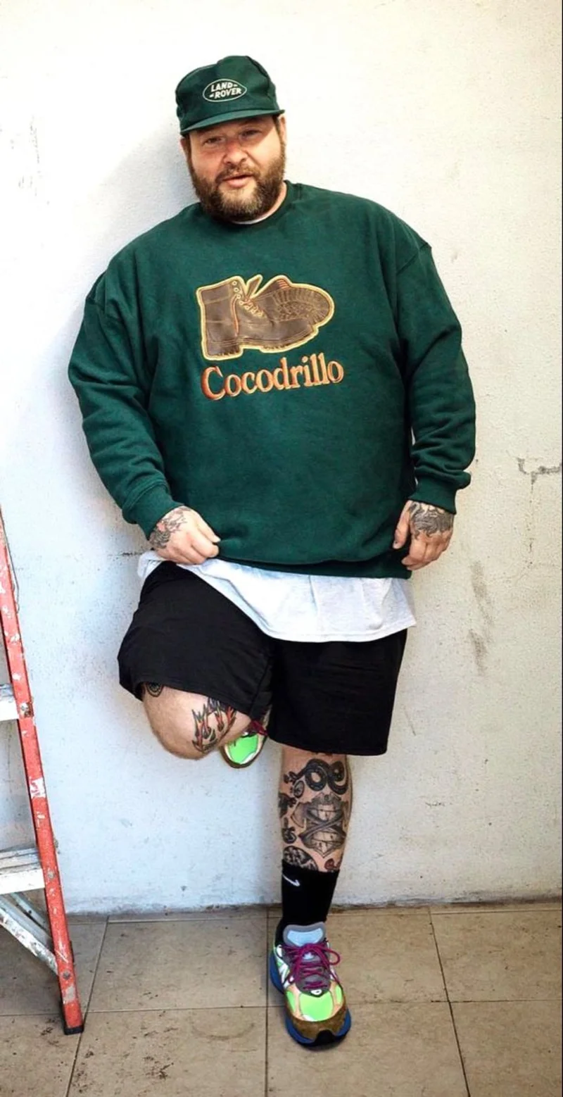 Dark Green Graphic Sweatshirt With Black Shorts