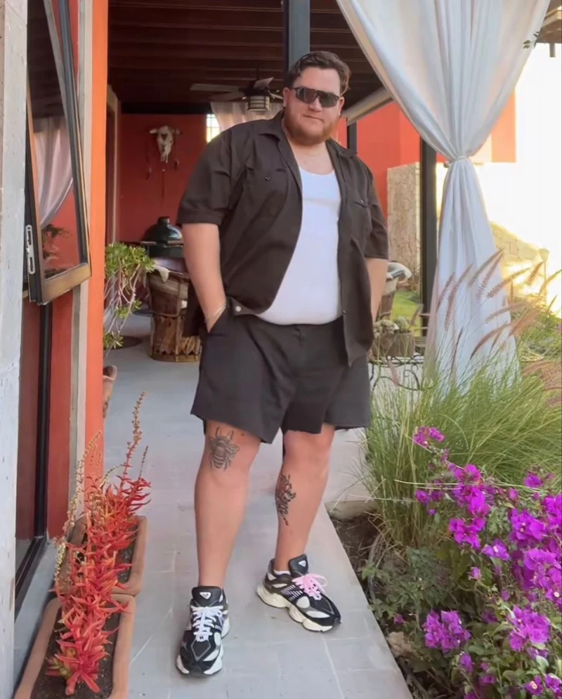 Dark Short Sleeve Button Down and Shorts