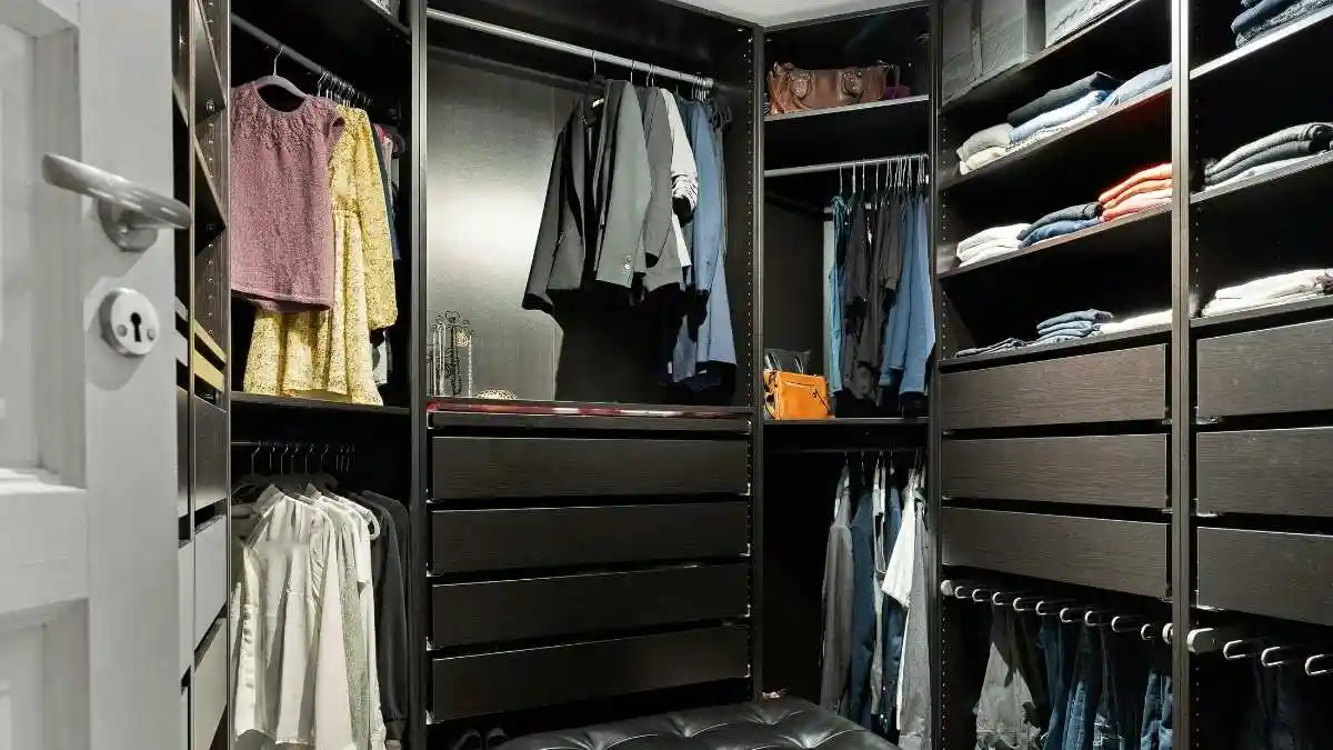 Dark Walk-In Wardrobe System