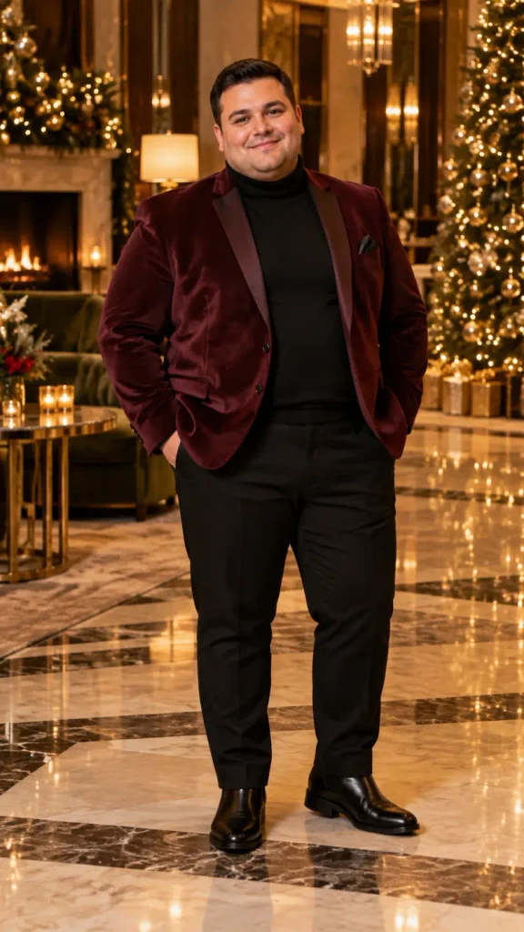 Deep Burgundy Velvet and Fireside Warmth