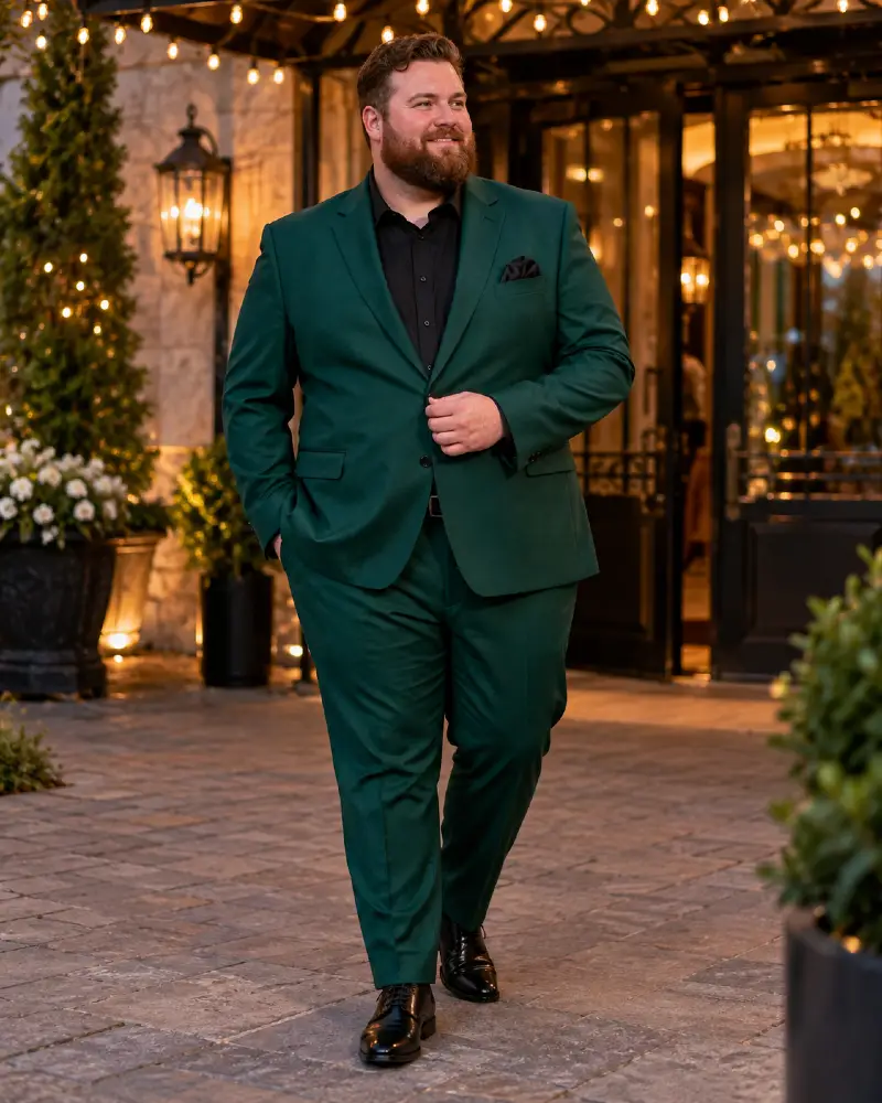 Deep Forest Green Suits For Evening Proms