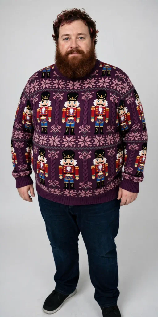 Deep Plum Nutcracker Banded Knit