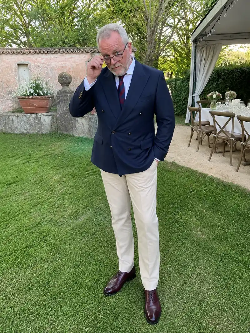 Double-Breasted Blazer and Chinos