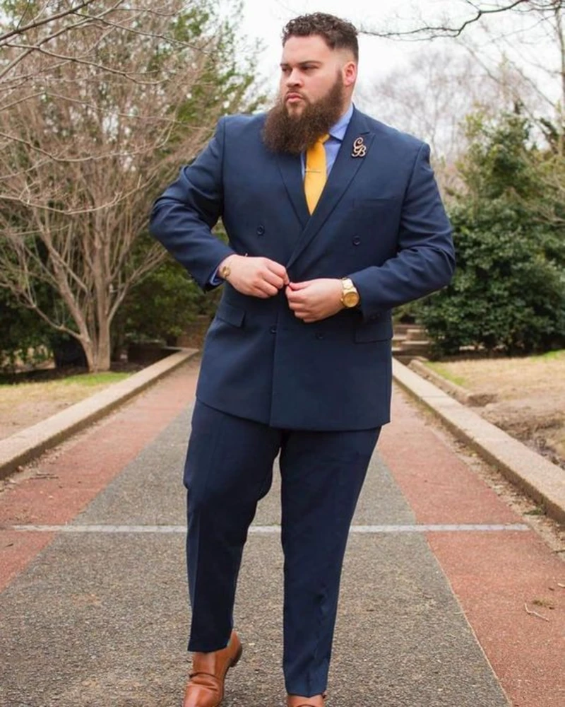 Double-Breasted Navy Suit
