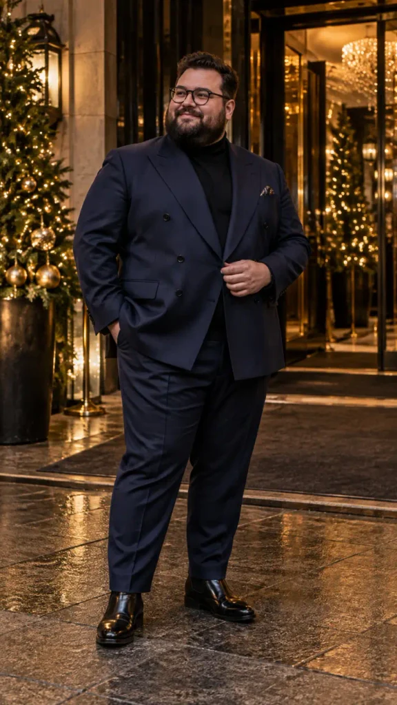 Double Breasted Navy and Dark Knits