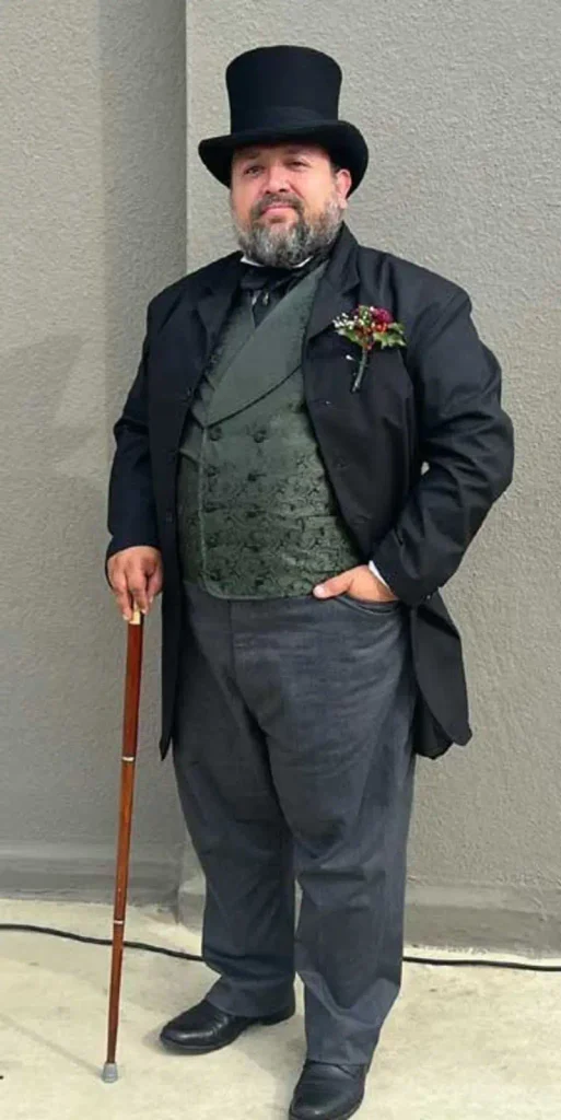 Dramatic Green Brocade Formalwear