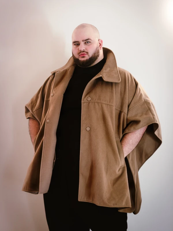 Draped Camel Outerwear and Monochromatic Cores
