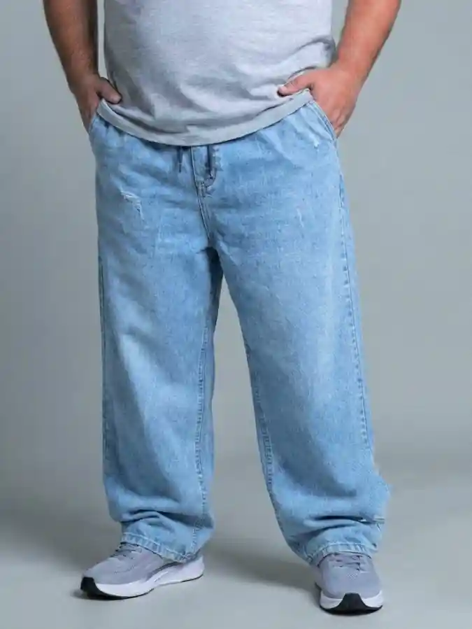 Drawstring Wide-Leg Denim