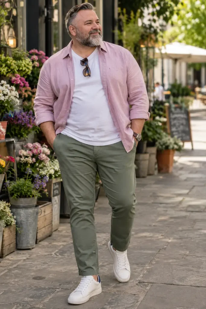 Dusty Pink Overshirt Style For Sunny Spring Afternoons