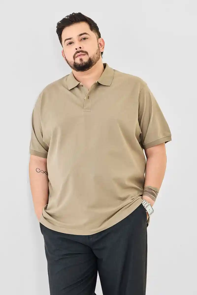 Earth-Tone Neutral Polo Look