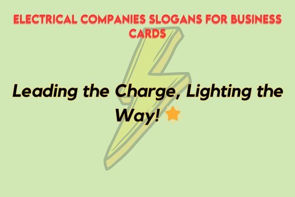 Electrical Companies Slogans for Business Cards