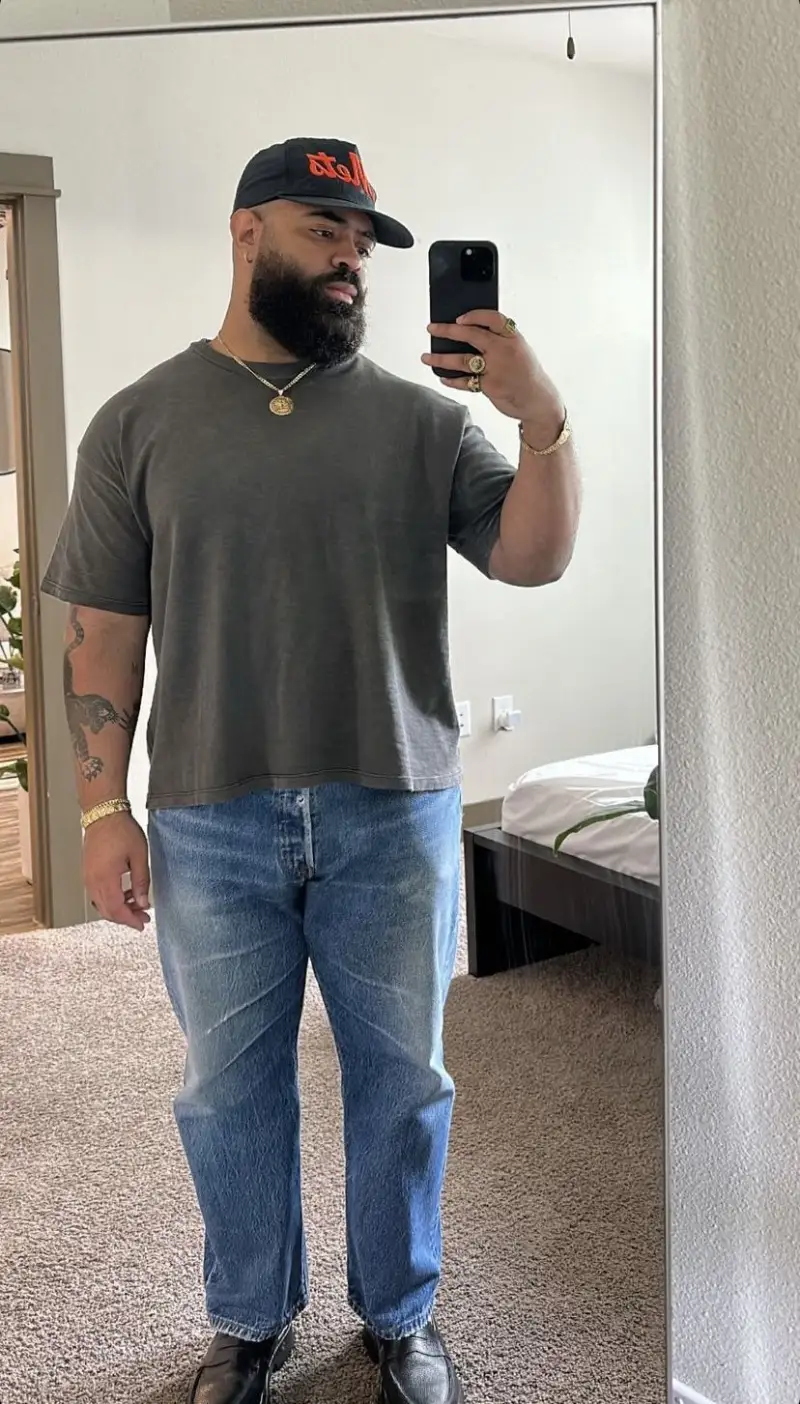 Faded T-Shirt and Medium Wash Jeans