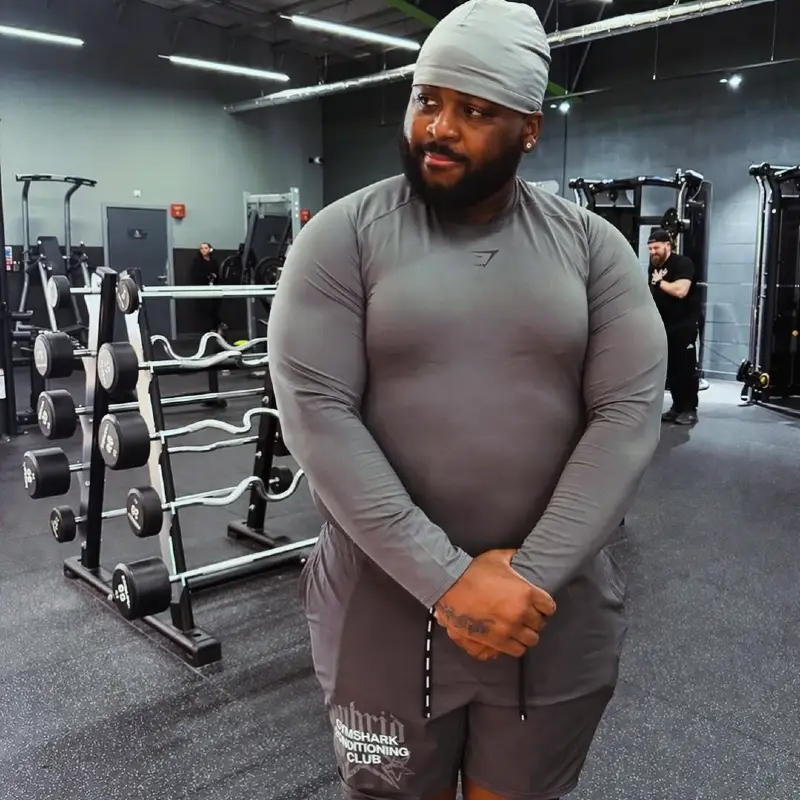 Fitted Long Sleeve Shirt and Athletic Shorts