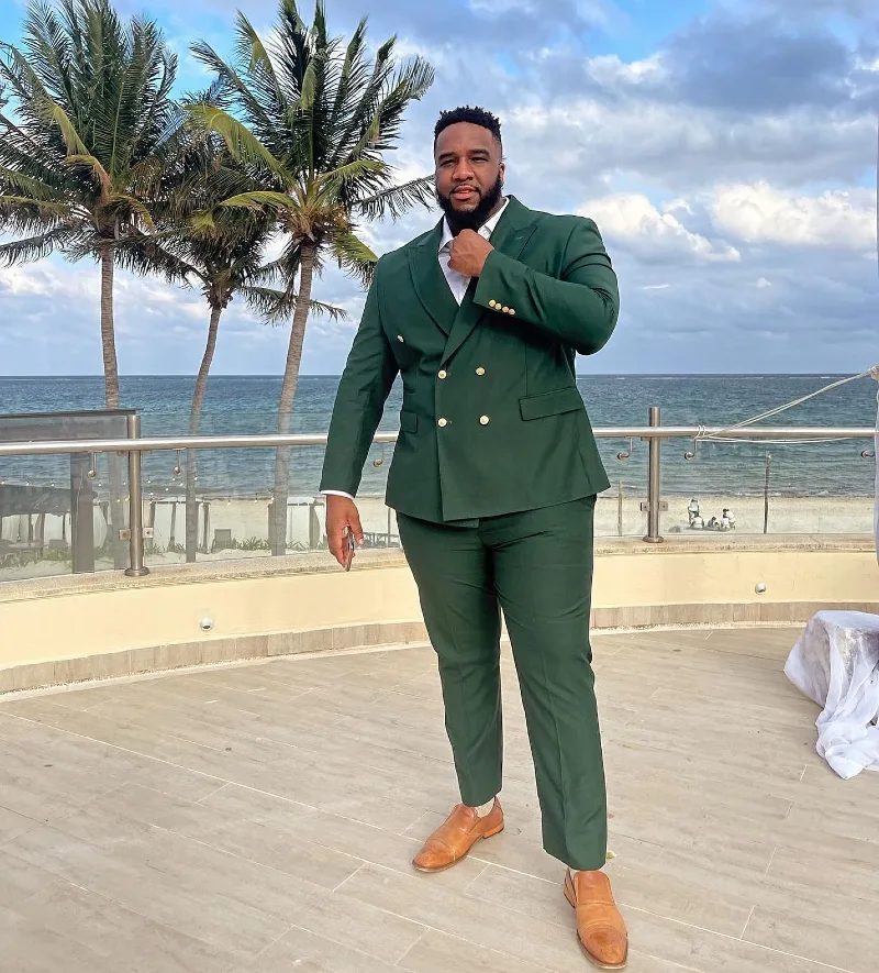 Forest Green Double-Breasted Suit