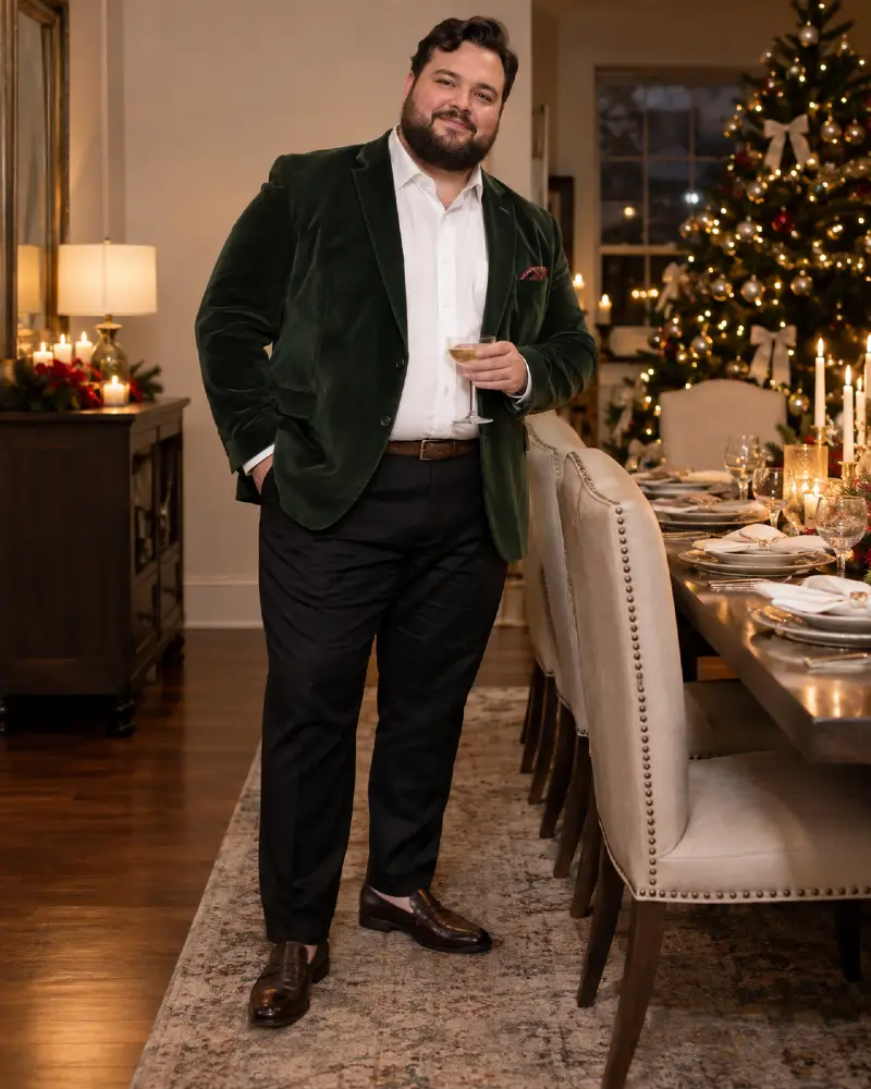 Forest Green Velvet and Crisp White Layers
