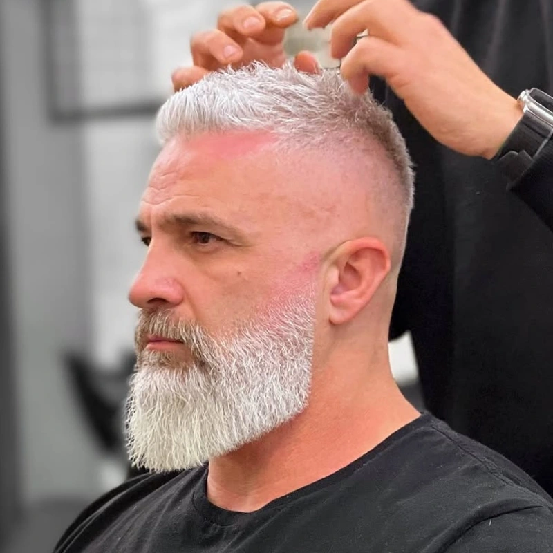 Full, Tapered White Beard