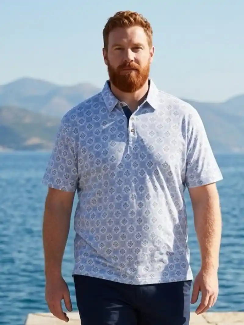 Geometric Print Polo