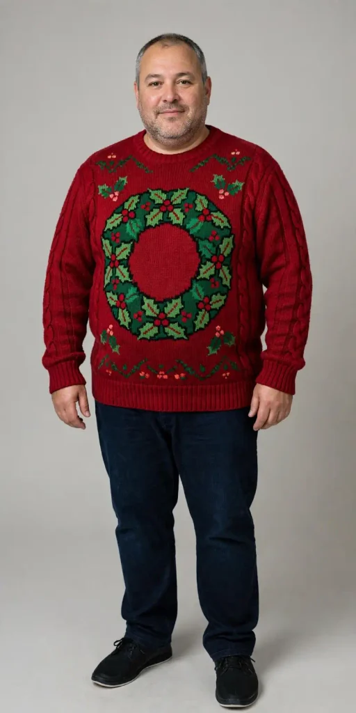 Giant Central Wreath Red Knit