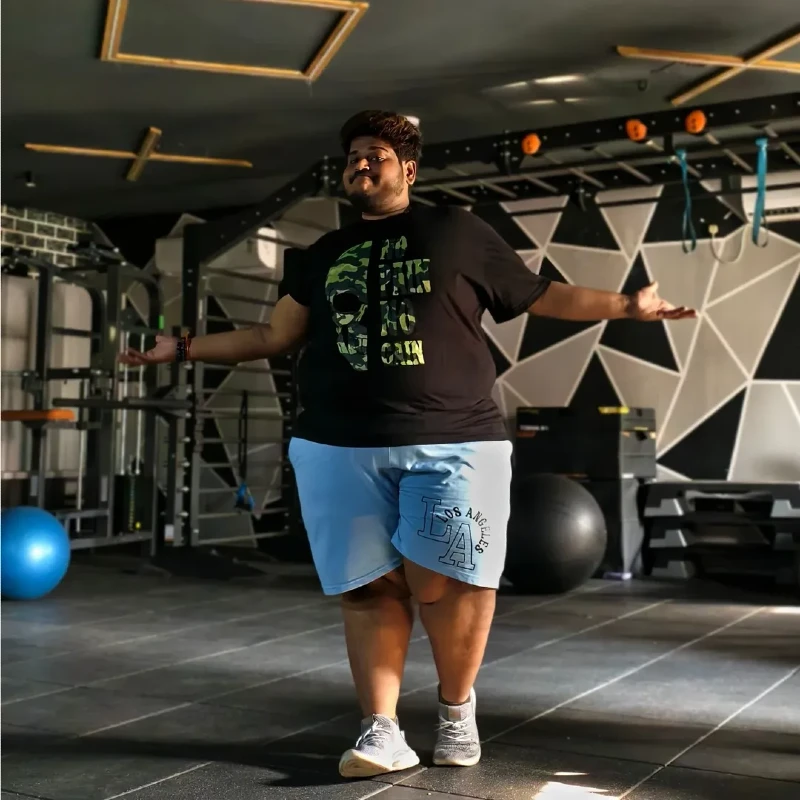 Graphic T-Shirt and Athletic Shorts