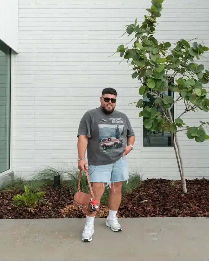 Graphic Tee and Denim Shorts