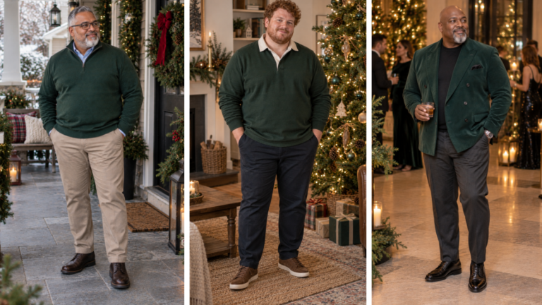 Green Christmas Outfits for Plus Size Men That Beat the Elf Comparison