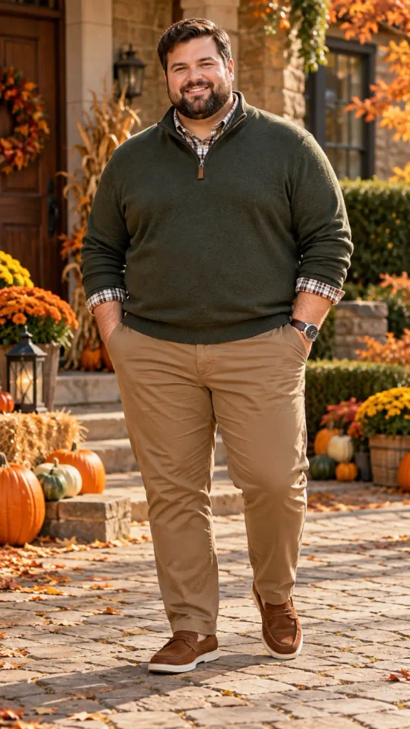Green Quarter Zip And Chino Classic