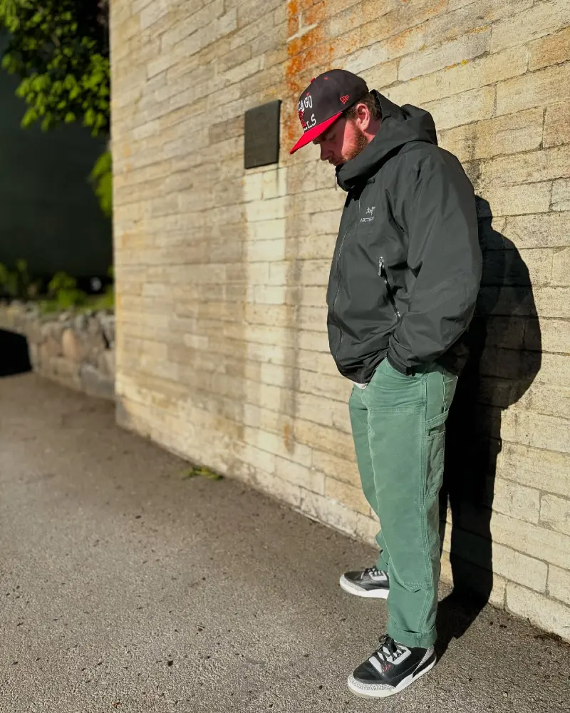 Green Utility Pant and Black Jacket Combo