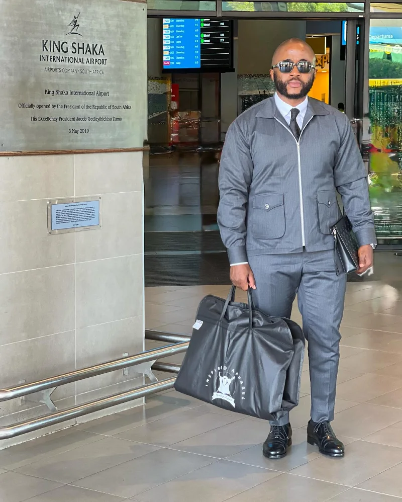 Grey Matching Set with Dress Shoes