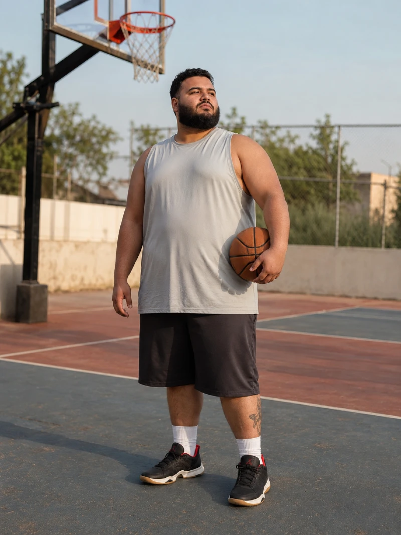 Grey Tank Top and Black Shorts
