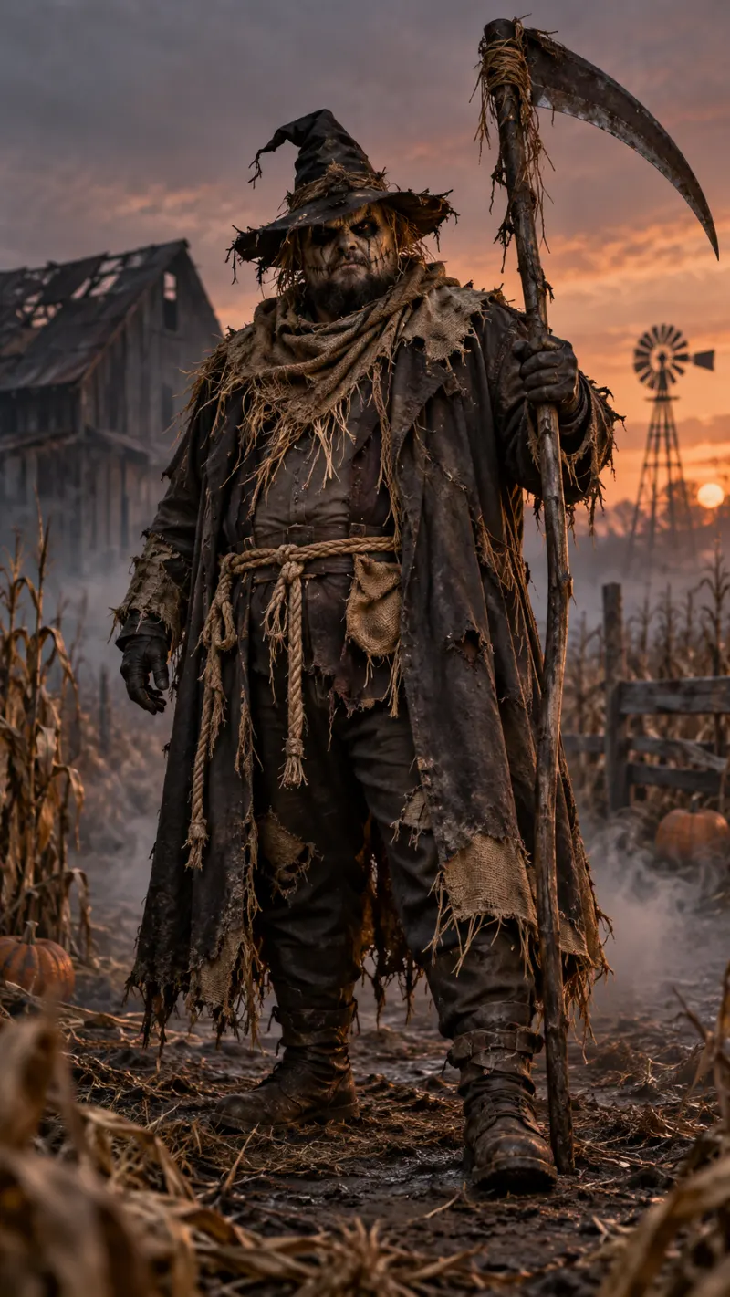 Haunted Scarecrow Reaper Costume for Plus Size Men