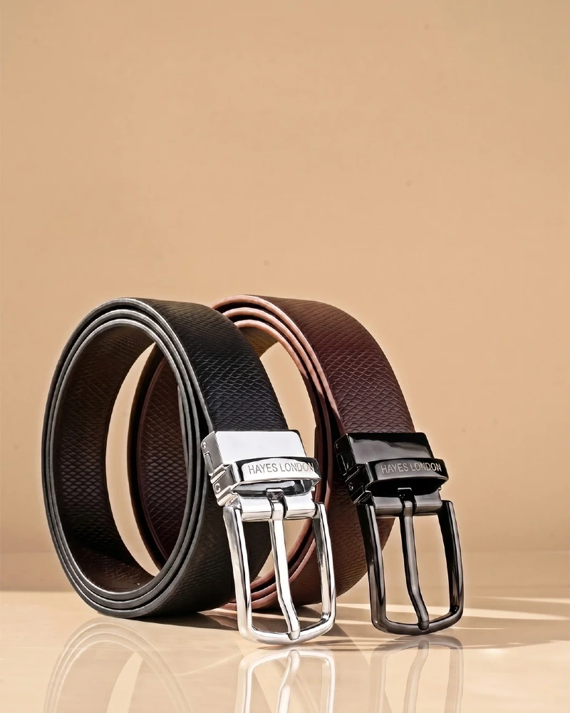 Hayes London Textured Reversible Belt