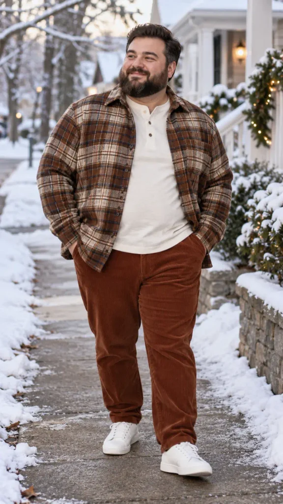Heavy Plaid Flannels and Rust Corduroy Trousers