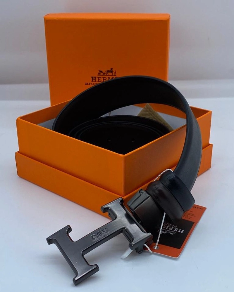 Hermès H-Buckle Leather Belt