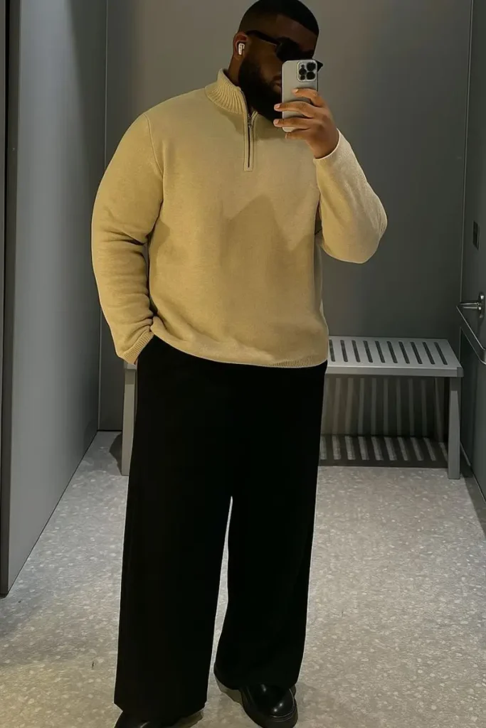 High Contrast Camel and Black Minimalist Knit