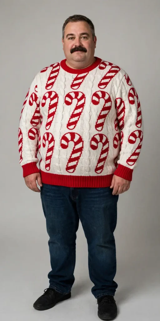 High Contrast Candy Cane Cable Knit