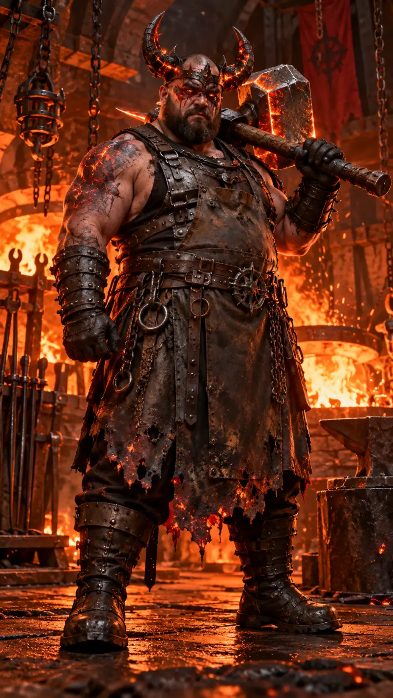 Infernal Blacksmith Demon Costume for Plus Size Men