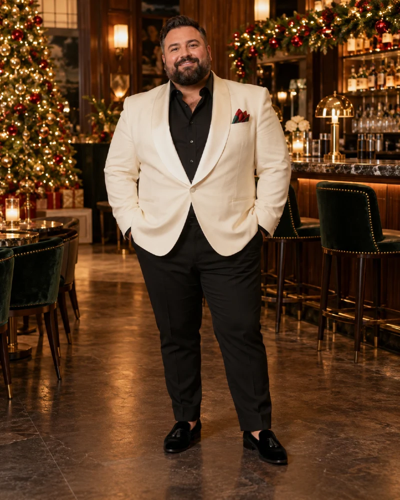 Ivory Dinner Jacket With Black Dress Pants