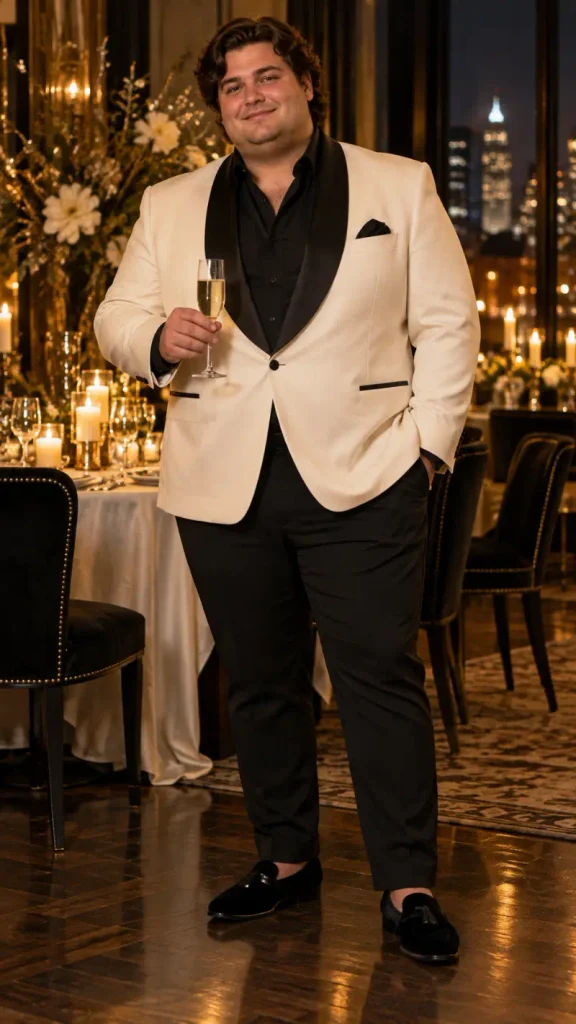 Ivory Dinner Jacket and Skyline Views