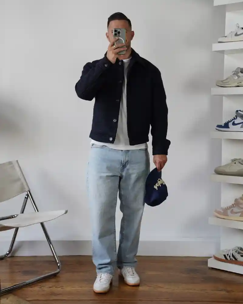 Jacket, T-Shirt, and Jeans