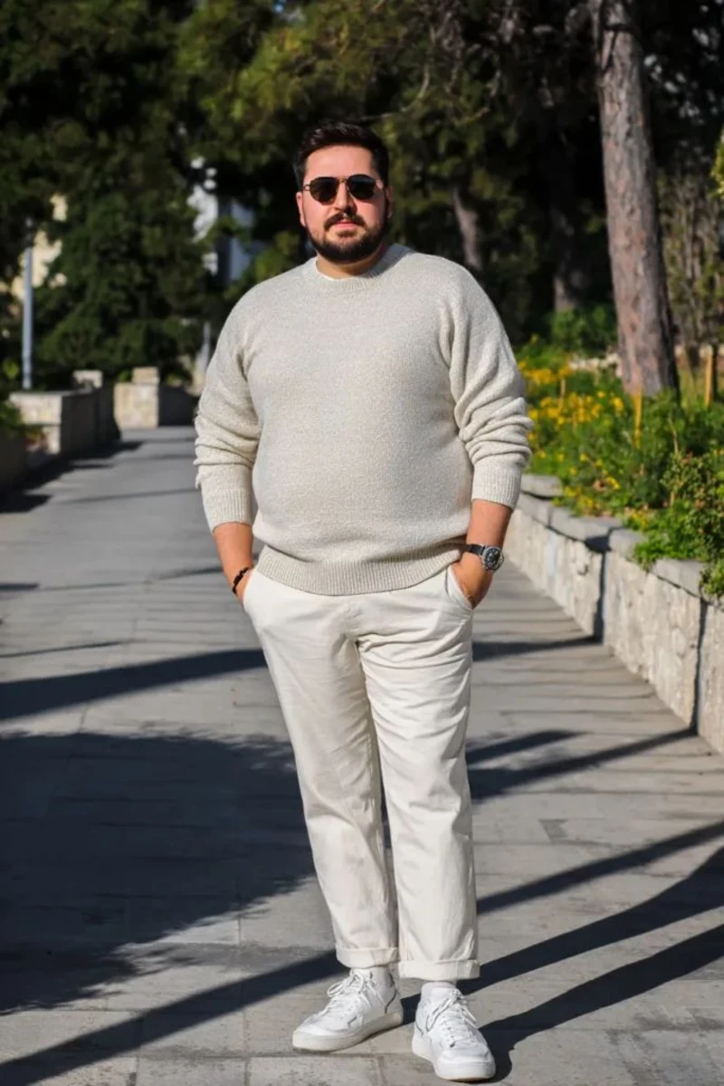 Knit Sweater and Off-White Chinos