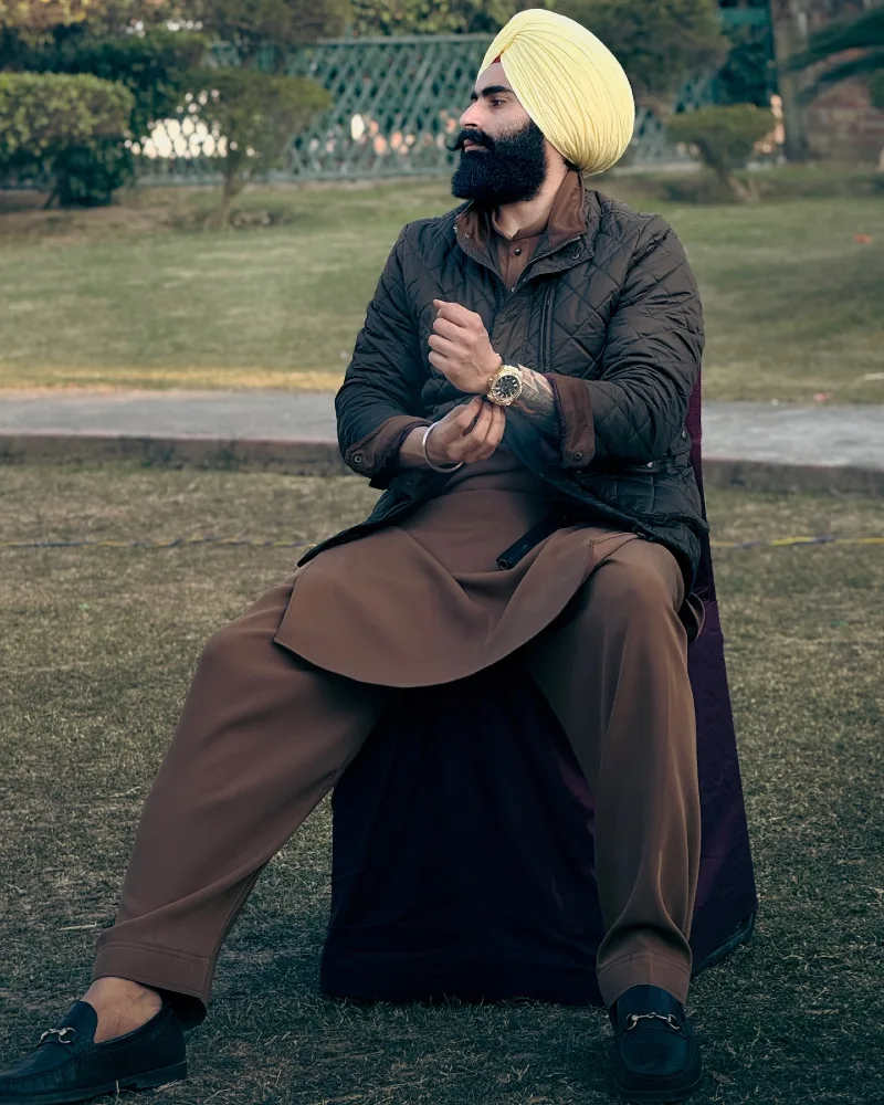 Kurta Pajama with Quilted Jacket