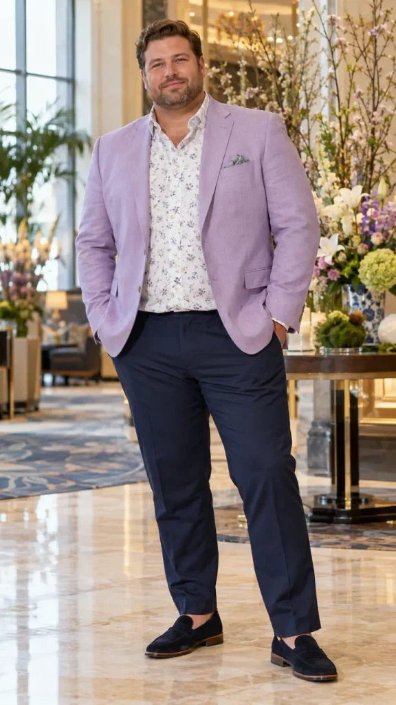Lavender Blazer Over Floral Cotton