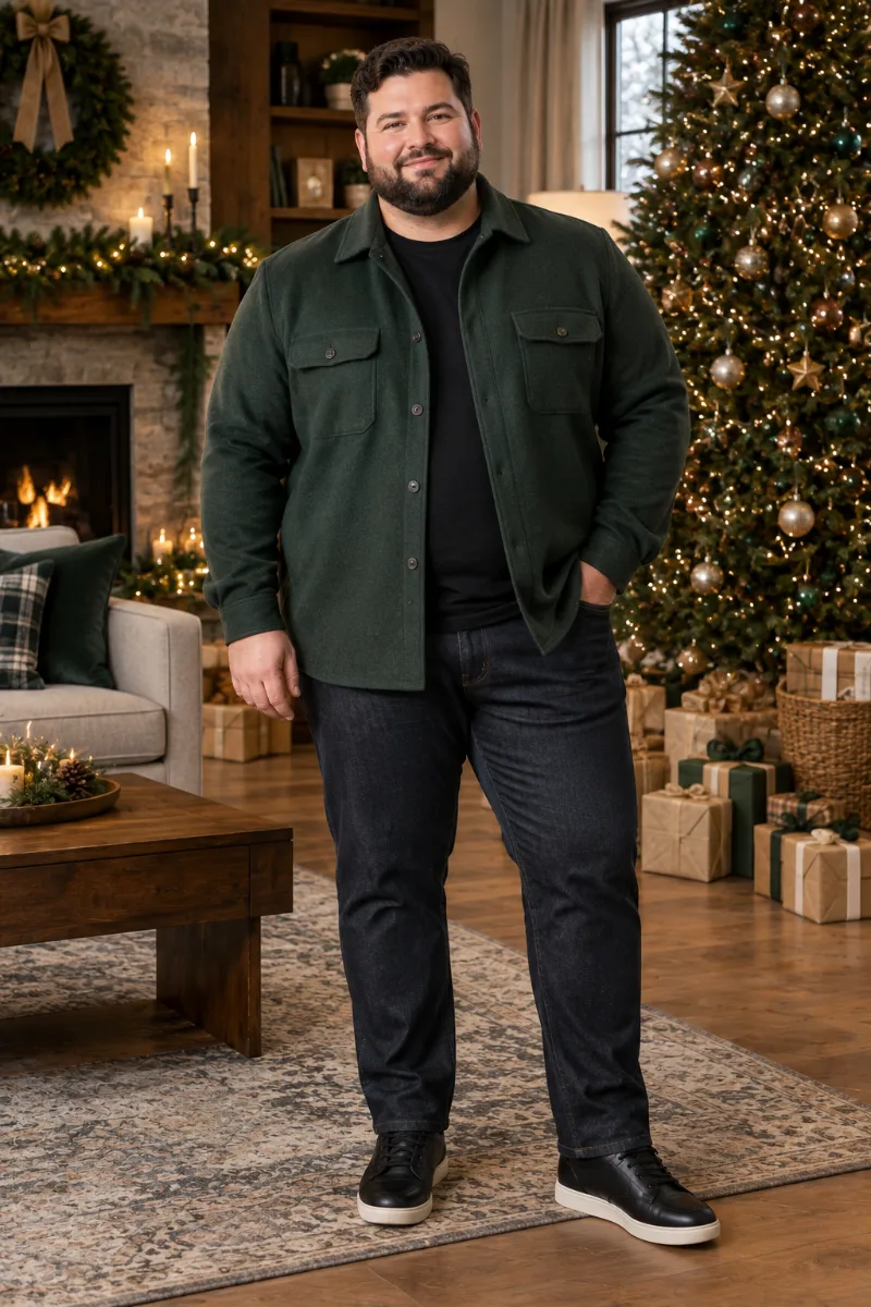 Layer a Forest Green Overshirt Over Black