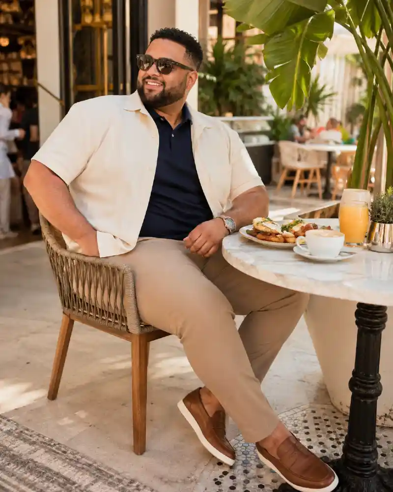 Layered Button-Down and Polo Look