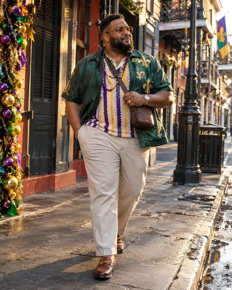 Layered Silk Fleur De Lis Over Striped Knit