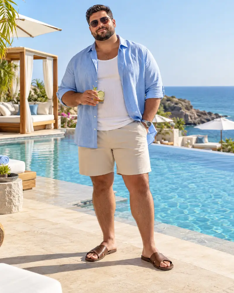 Light Blue Linen Over Crisp White Basics