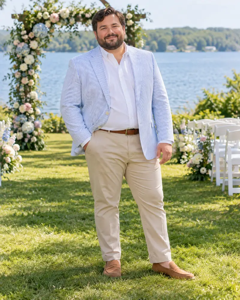 Light Blue Striped Blazer Lakeside Vows