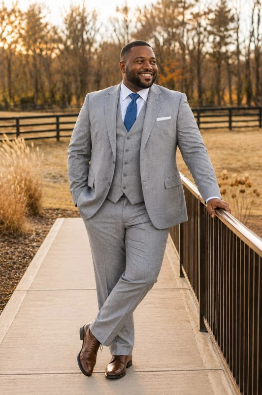 Light Gray Three Piece Suit